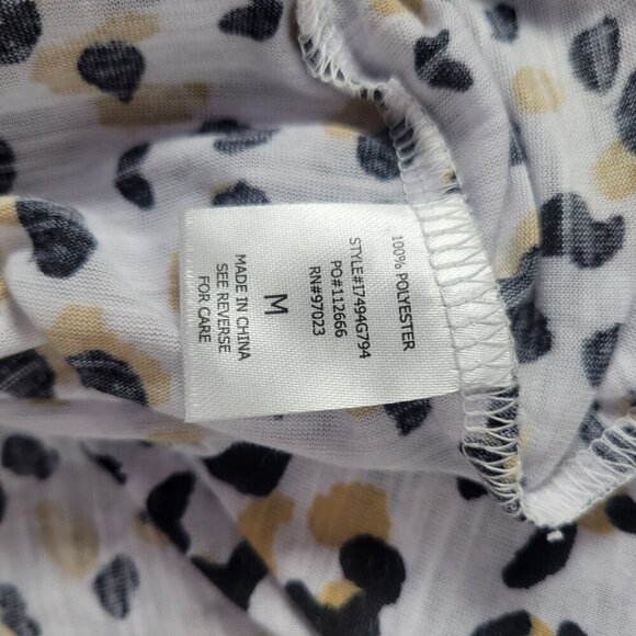 Miken Swim Women White Leopard Print V-neck Racerback Tank Top Size M - Picture 4 of 10